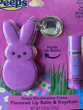 Peeps Grape Lip Balm & Bunny Keychain - Purple